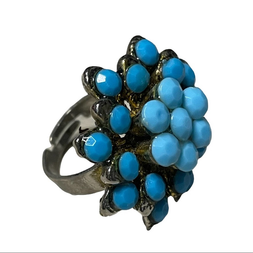 Turquoise Color Statement Ring - image 2